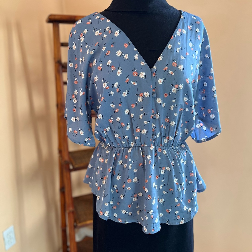 Sienna Sky Blue Floral Blouse